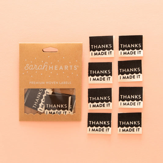 Thanks I Made It Organic Cotton - Sewing Woven Label Tags