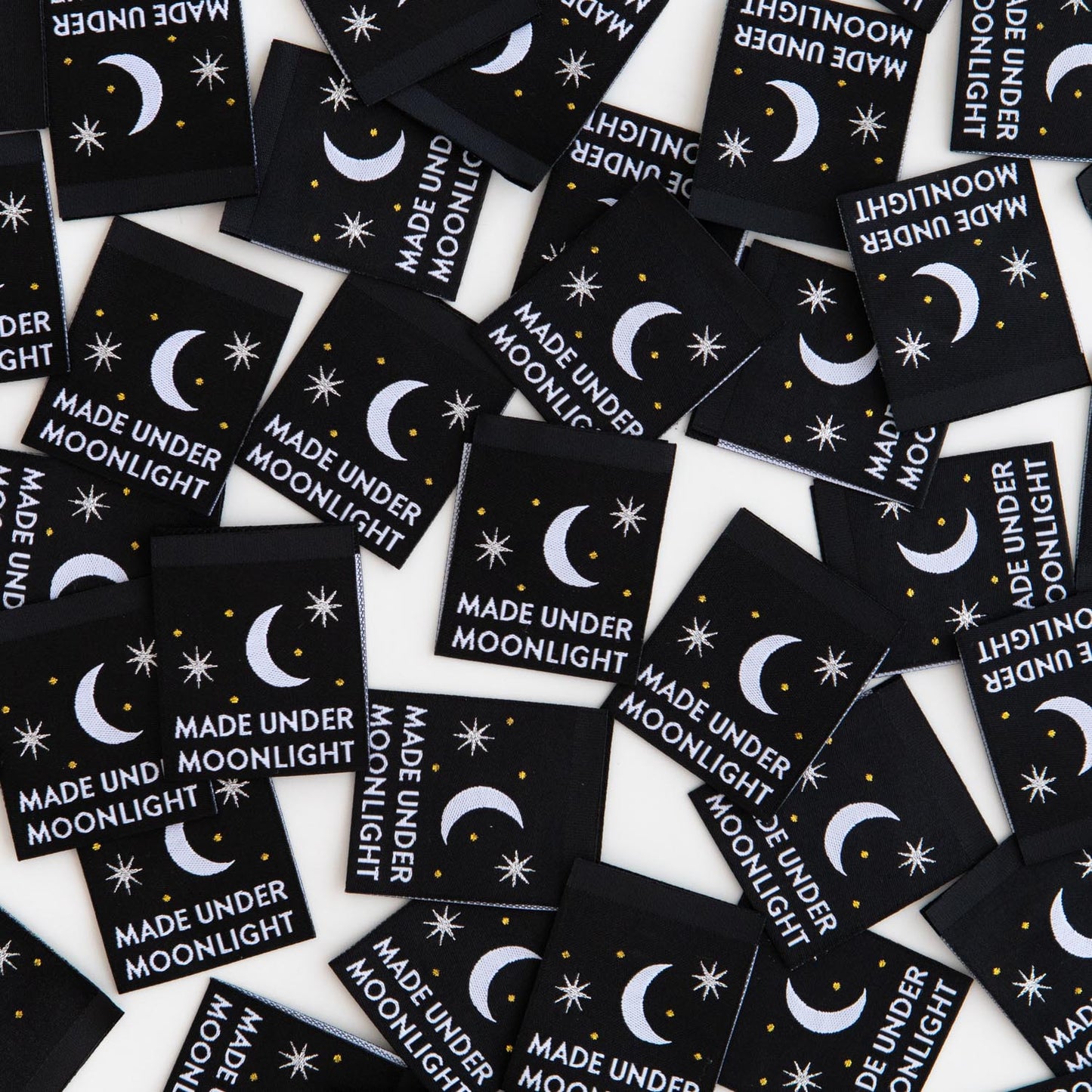 Made Under Moonlight Woven Labels - Sewing Woven Clothing Tags